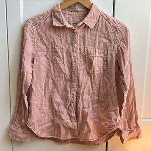 Outerknown women’s button down shirt - pink - size XS